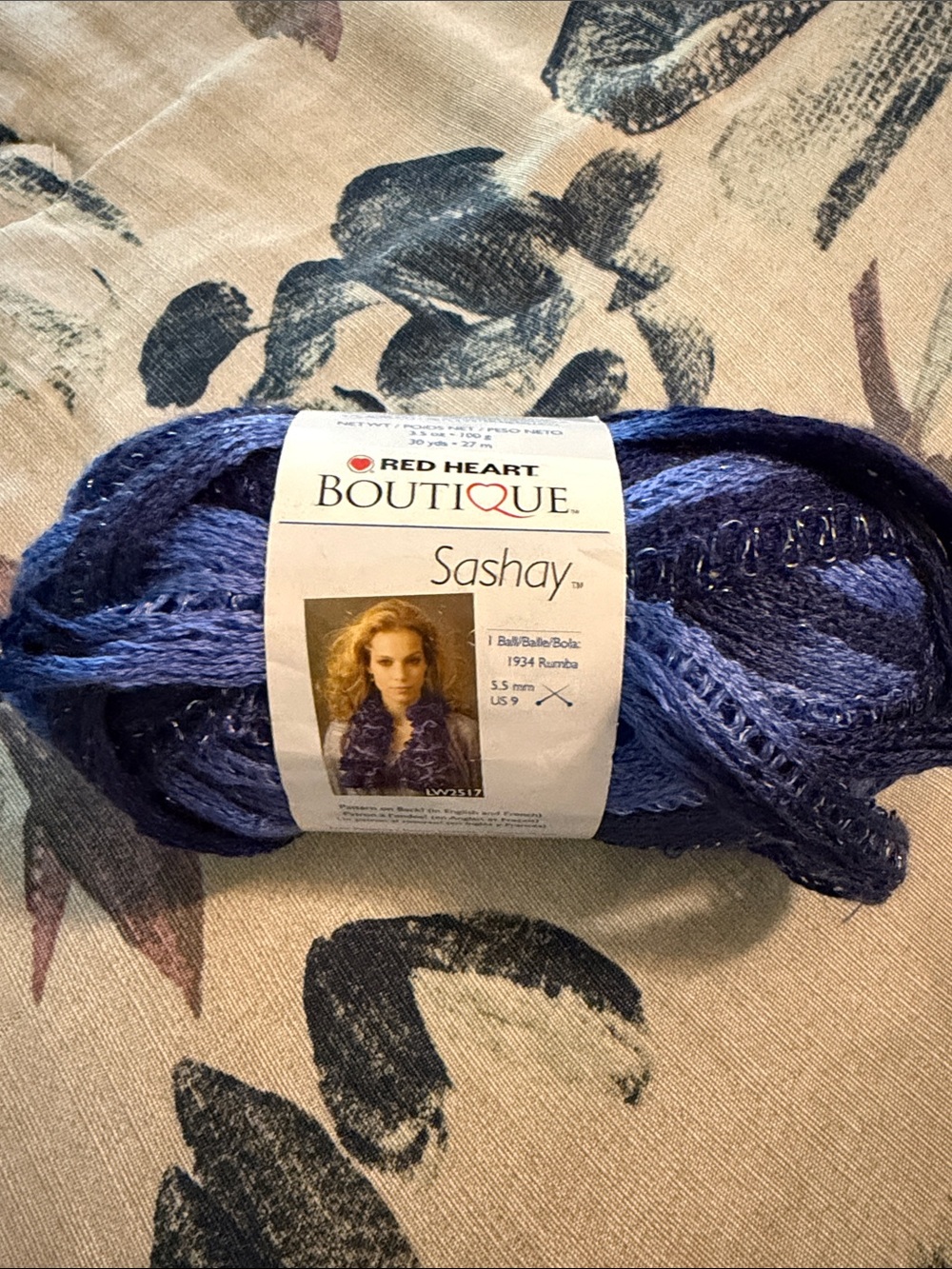 Red Heart Boutique Sashay Yarn - Blue Mix